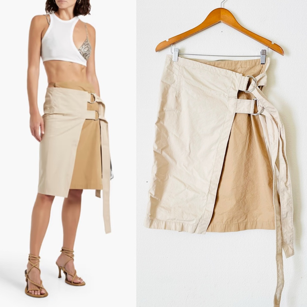 Acne Studios EU 38 (SIZE 6) asymmetrical beige wrap skirt